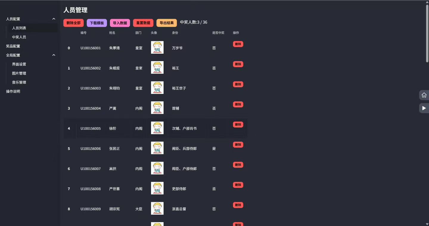 开源抽奖系统(免费使用)